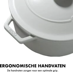 MOA Gietijzeren Braadpan - Inhoud 7,2 Liter - 30CM - Rond - Alle Warmtebronnen - Ook Voor Inductie - Gewicht 7,3 Kg - Wit - C30W -Merkloos Winkel 1200x1181 11