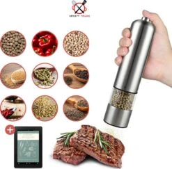 Kitchen Deluxe® Elektrische Zout- En Pepermolen Set – Inclusief Kookboek – Pepermolen - Peper En Zoutmolen Set- Verstelbare Maalgraad - Zeezout én Kruidenmixes -Merkloos Winkel 1200x1181 20