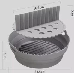 ElMaach Airfryer Siliconen Bakpapier Inclusief Verdeler – Bakpapier – Airfryer Bakvorm – Heteluchtfriteuse - Siliconen Mandje - Herbruikbaar Bakpapier – Airfryer XL En XXL - 21,5CM - Incl. GRATIS E-BOOK - Donkergrijs -Merkloos Winkel 1200x1181 37