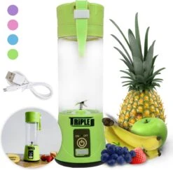 Triple J® Blender To Go - Draagbare Blender - Smoothie Beker - Mini Blender - USB Oplaadbaar - 380ml – Groen