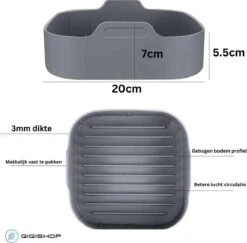 QiQi Airfryer Siliconen Bakje - Herbruikbaar - Voor XXL - 20 Cm X 20cm X 7cm (LxBxH) - Airfryer Accessoires - Alternatief Bakpapier -Merkloos Winkel 1200x1182 21