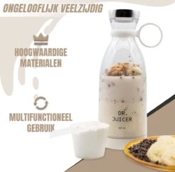 Dr.Juicer - Mini Blender – Smoothie Maker – Draagbaar – Draadloos En USB-oplaadbaar – 350 Ml – Wit 9 Dr.Juicer - Mini Blender – Smoothie Maker – Draagbaar – Draadloos En USB-oplaadbaar – 350 Ml – Wit -Merkloos Winkel 1200x1182 27
