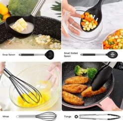 Merkloos Keukengerei Set Met Houder 12-delig - Siliconen – Ophangbaar - Antiaanbak Laag – Hittebestendig En BPA Vrij - Zwart -Merkloos Winkel 1200x1182 8