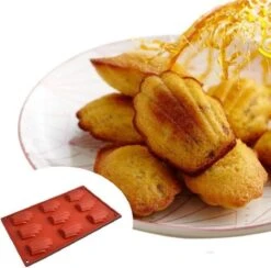 Merkloos Siliconen Madeleine Bakvorm - Antikleef - 9 Madeleinen - Ware Grootte - Bakvorm - Plooibaar - Duurzaam - Vorm - Herbruikbaar - Dessert - Toetjes - Bak - Bakken - Cake - Taart - Gratis Verzending