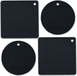 Saaf Onderzetters - Onderzetter Set Voor Pannen - Pannenonderzetters Hittebestendig - Zwart