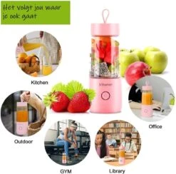 Hunzabay Smoothie Maker | Draagbare Blender | Oplaadbare Mini Blender | Portable Blender | Fruit Blender | Draagbare Mini Blender | Fruit Juicer | Compact Blender | Mini Blender | Blender | Lichtgewicht | Vitamer 4 Bladen | Keukenmachines | Roze -Merkloos Winkel 1200x1183 28
