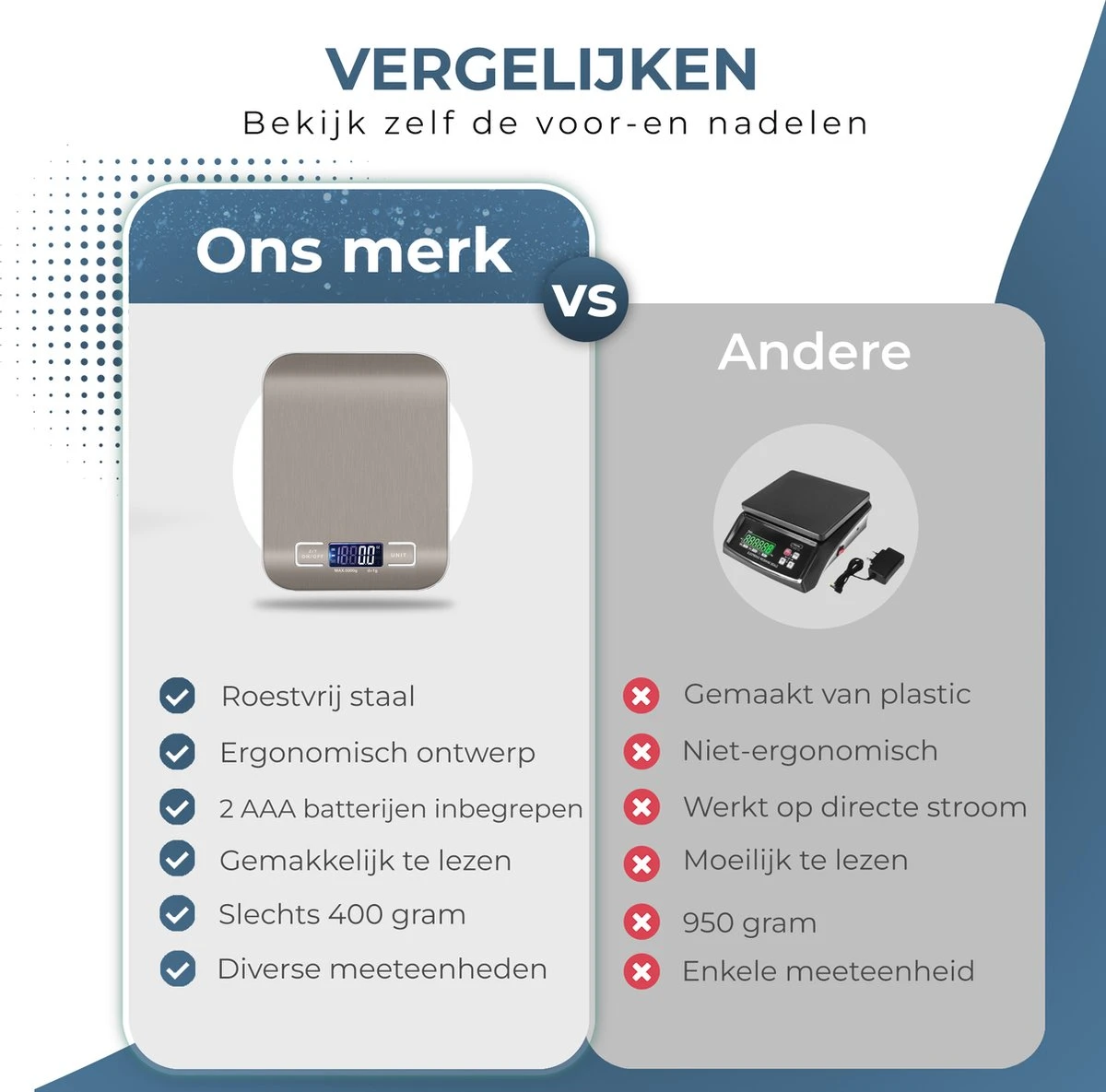 Ease Store Digitale Keuken Weegschaal Precisie – 1gr Tot 6kg – Elektrisch – Inclusief Batterijen – Tarra Functie - RVS 3 Ease Store Digitale Keuken Weegschaal Precisie – 1gr Tot 6kg – Elektrisch – Inclusief Batterijen – Tarra Functie - RVS - Afbeelding 3