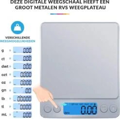 Keukenweegschaal Digitaal Met Kom - Precisie Weegschaal RVS - 500g X 0.01g -Merkloos Winkel 1200x1185 14