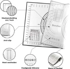 Bondoo Deegmat 50x40cm - Silicone - Zwart - Inclusief Deegschraper -Merkloos Winkel 1200x1186 19
