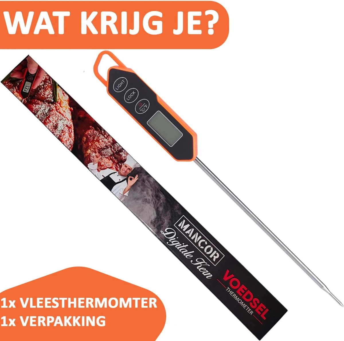 Mancor Voedselthermometer - Keukenthermometer - RVS 8 Mancor Voedselthermometer - Keukenthermometer - RVS - Afbeelding 8