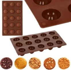 Springos Siliconen Bakvormen - Bakvorm - Koekjes Vormen - 15 Holtes - Bruin -Merkloos Winkel 1200x1187 25