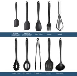 Keukengerei Set 10 Delig - Hittebestendig / BPA Vrij / Siliconen - Kookgerei