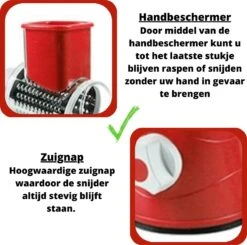 Mandoline Groentesnijder- Slicer Dicer - Rasper - Keukensnijder - Kaasrasp – Trommelrasp - Rood -Merkloos Winkel 1200x1188 8