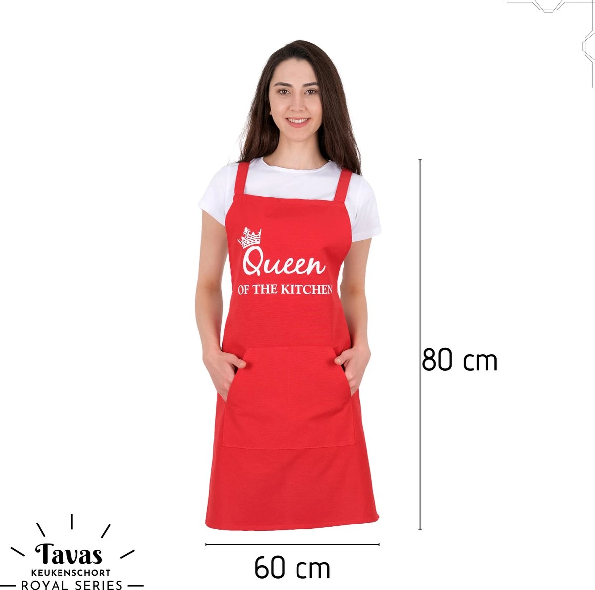 Merkloos Set Van 2 Rood | 60x80 Cm | King & Queen Of The Kitchen | 2 Keukenschorten | Kookschort Met Zakken | Keukenschort Dames | Keukenschort Voor Vrouwen | Keukenschort Voor Mannen | Cadeutje- Kado | Kook- BBQ 2 Merkloos Set Van 2 Rood | 60x80 Cm | King & Queen Of The Kitchen | 2 Keukenschorten | Kookschort Met Zakken | Keukenschort Dames | Keukenschort Voor Vrouwen | Keukenschort Voor Mannen | Cadeutje- Kado | Kook- BBQ - Afbeelding 2