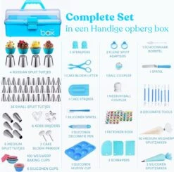 Merkloos Taart Decoratie Bakset - 236 Delig - Spuitzak Met Spuitmondjes - Taartplateau - Taartvorm - Taarttopper -Merkloos Winkel 1200x1189 23