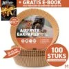 MENSMUNDI® Airfryer Bakpapier XL En XXL - Wegwerpbakjes - Gratis Kookboek (E-book) - 20 Tot 23 Cm - 100 Stuks