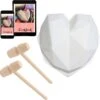 Valentijn, Siliconen Vorm Voor Chocolade Hart Met 2 Hamers - Incl. Digitaal Kookboekje - Smash Heart - Hartvormige Mal - TikTok Famous - Valentijns Hart