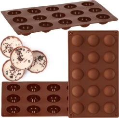 Springos Siliconen Bakvormen - Bakvorm - Koekjes Vormen - 15 Holtes - Bruin -Merkloos Winkel 1200x1190 30