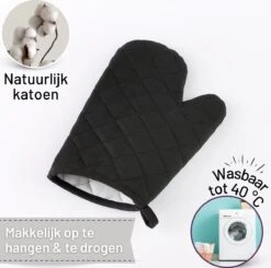 TAVAS Mooi Zwart Ovenwanten 2 Stuks Hittebestendige Ovenhandschoen Katoen, Thermolite Tot 220°C 9 TAVAS Mooi Zwart Ovenwanten 2 Stuks Hittebestendige Ovenhandschoen Katoen, Thermolite Tot 220°C -Merkloos Winkel 1200x1191 2