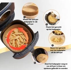 Airfryer Bakpapier- Airfryer Bakpapier 20cm- Eco Friendly- Airfryer Bakpapier Rond- Non Stick- Bakpapier- Airfryer Accessoire- Hete Lucht Friteuse Bakjes- Airfryer Bakpapier 50 Stuks- Geschikt Voor Phillips, Princess En Alle Andere Airfryers -Merkloos Winkel 1200x1191 38