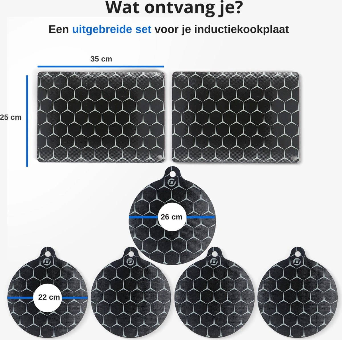Dykemann® Inductie Beschermingsmatten / Panbeschermers - 4x Rond, 1x Rond XL & 1x Rechthoek - Anti-slip & Bescherming Tot 240° - Kookplaat En Pan Beschermer - Inductie Matten - Zwart 9 Dykemann® Inductie Beschermingsmatten / Panbeschermers - 4x Rond, 1x Rond XL & 1x Rechthoek - Anti-slip & Bescherming Tot 240° - Kookplaat En Pan Beschermer - Inductie Matten - Zwart - Afbeelding 9