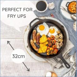 Nuovva Cast Iron Skillet / Gietijzeren Pan - 32cm -Merkloos Winkel 1200x1193 3