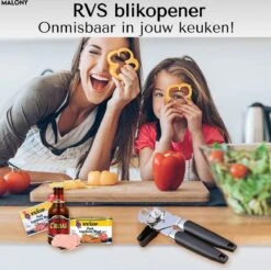 Malony RVS Blikopener - Flesopener - Bieropener - Opener - Stevig Handvat - Vaatwasser Bestendig - Zwart -Merkloos Winkel 1200x1194 18