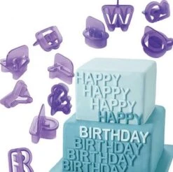 The Bakeshop - Uitsteekvorm - 40 Delig - ABC Voor Fondant En Marsepein - Alfabet - Letters & Cijfers