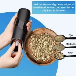 Goga Elektrische Pepermolen En Zoutmolen – Pepermolen – Zoutmolen – Verstelbaar – Zwart – Elektrisch – Kruidenmolen - Automatisch -Set Van 2 -Merkloos Winkel 1200x1195 25