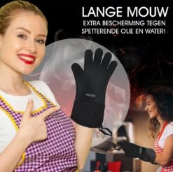 Sense Of Taste Ovenwanten - 2 Stuks - Ovenhandschoenen - Hittebestendig - 230°C - Siliconen - Zwart - Koken - Extra Lang -Merkloos Winkel 1200x1196