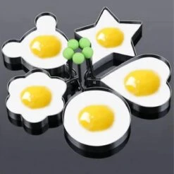 Merkloos Bwa Commerce Ei Ringen Set 5-delig - Ei Bakvorm - Poffertjesvorm - Ei Ring - Ei Vormpjes Bakken - Eierkoker - Eivorm - Eiring