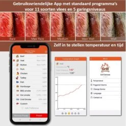Hermanos® Digitale BBQ Thermometer Draadloos - Keukenthermometer - Bluetooth Met App - 4 Sondes - Magneet - Incl. Batterijen -Merkloos Winkel 1200x1197 47