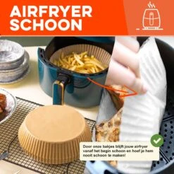 Merkloos Heteluchtfriteuse Wegwerpbakjes - 50 Stuks - 16cm - Geschikt Voor AirFryer Wegwerpbakjes - Bakpapier - Wegwerp Bakjes (50 Stuks!) - Wegwerppapier 50 Stuks - Bakjes - Bakpapier Rond - Cadeau Voor Man - Vrouw - Sinterklaas Cadeautjes - Mannen - Vrouwen -Merkloos Winkel 1200x1197 55