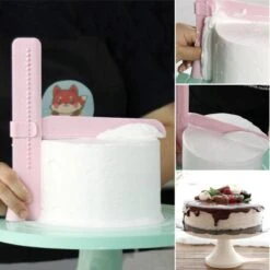 Verstelbare Gladstrijker - Fondant Schraper - Taart Decoratie Soepeler - Versier Gereedschap - Glad Strijken Van Cake En Taart - Glazuur Smoother - Voor Botercrème, Ganache Marsepein En Glazuur - 1 Stuks