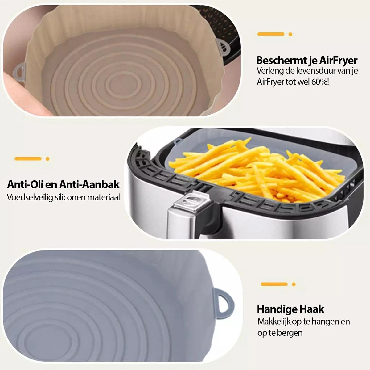 Consumerce® Siliconen AirFryer Mandje Grijs Small (18cm) – AirFryer Accesoires – AirFryer Bakjes Siliconen – AirFryer Siliconen Bakje – AirFryer Bakpapier Siliconen – AirFryer Bakje – AirFryer Bakvorm Siliconen – Heteluchtfriteuse 2 Consumerce® Siliconen AirFryer Mandje Grijs Small (18cm) – AirFryer Accesoires – AirFryer Bakjes Siliconen – AirFryer Siliconen Bakje – AirFryer Bakpapier Siliconen – AirFryer Bakje – AirFryer Bakvorm Siliconen – Heteluchtfriteuse - Afbeelding 2