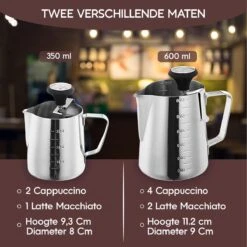 RoiCuisine® Melkopschuimkan - Met Thermometer - 350ml - Melkkannetje - Barista - RVS -Merkloos Winkel 1200x1198 148