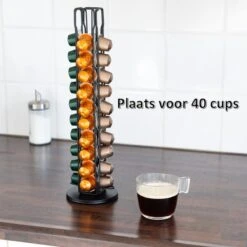 Merkloos Capsulehouder - Nespresso - Cuphouder - Voor 40 Cups -Koffiecups Houder - Zwart - 360° Draaibaar -Merkloos Winkel 1200x1198 150