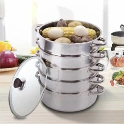 Service96 - Stoompan - 5 Lagen - Roestvrij Staal - Dikke Stoompan - Soeppan - Universele Kookpotten - Voor Inductiekookplaat, Gasfornuis - Kookgerei -Merkloos Winkel 1200x1198 51