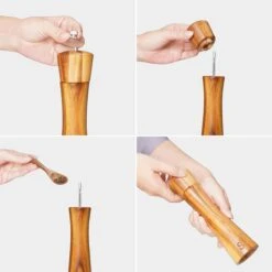 Sybra - Peper En Zoutmolen Set - Inclusief Serveerbakje - Pepermolen - Zoutmolen - Acacia Hout - Instelbare Maalgraad - Duurzaam -Merkloos Winkel 1200x1198 71