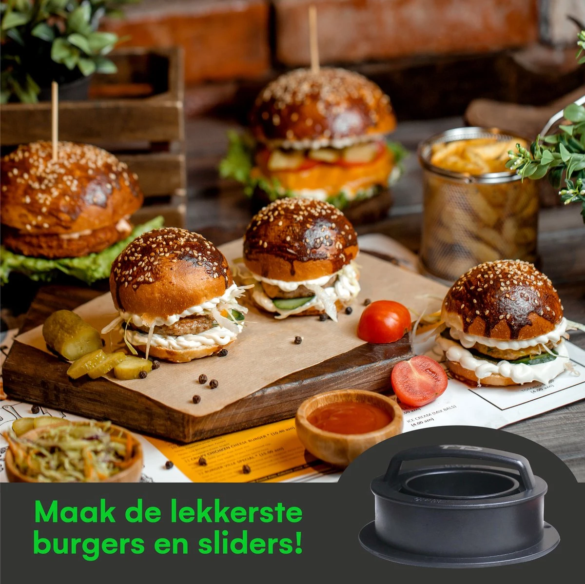 TTD Hamburgerpers En Hamburgermaker - Gehaktvorm Voor Hamburgers - Ook Voor Miniburgers En Gevulde Burgers - Vaatwasserbestendig - BPA Vrij - Inclusief 100 Waxpapiertjes - Zwart 6 TTD Hamburgerpers En Hamburgermaker - Gehaktvorm Voor Hamburgers - Ook Voor Miniburgers En Gevulde Burgers - Vaatwasserbestendig - BPA Vrij - Inclusief 100 Waxpapiertjes - Zwart - Afbeelding 6