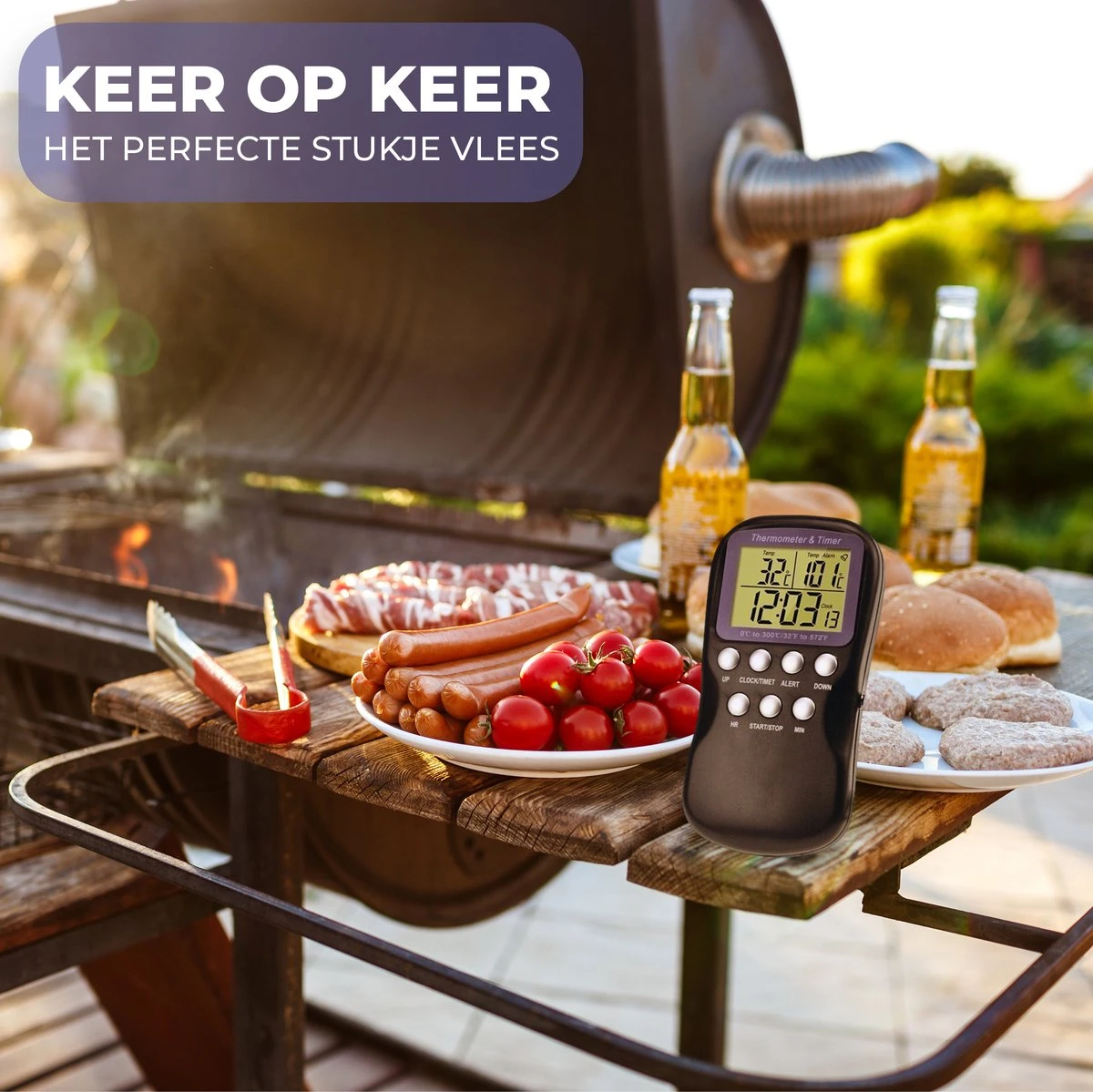 Seidon® Digitale Vleesthermometer Set – BBQ- En Oventhermometer – 0°C Tot 300°C – Kernthermometer Met 1 Sonde – Suikerthermometer - Kookthermometer 6 Seidon® Digitale Vleesthermometer Set – BBQ- En Oventhermometer – 0°C Tot 300°C – Kernthermometer Met 1 Sonde – Suikerthermometer - Kookthermometer - Afbeelding 6