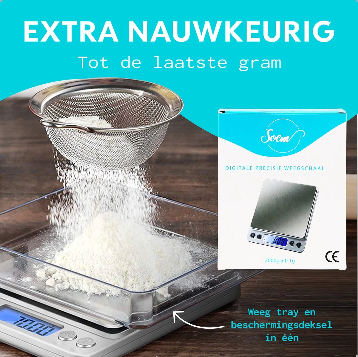 SOEM® Keukenweegschaal Digitaal Met Weegbakjes – Compacte Precisie Weegschaal 0.1 Gram – Koffie Weegschaal – RVS Weegschaal – Tarra Functie 3 SOEM® Keukenweegschaal Digitaal Met Weegbakjes – Compacte Precisie Weegschaal 0.1 Gram – Koffie Weegschaal – RVS Weegschaal – Tarra Functie - Afbeelding 3