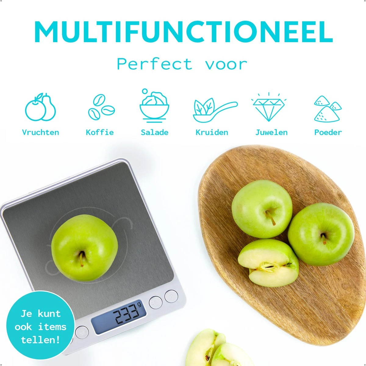 SOEM® Keukenweegschaal Digitaal Met Weegbakjes – Compacte Precisie Weegschaal 0.1 Gram – Koffie Weegschaal – RVS Weegschaal – Tarra Functie 7 SOEM® Keukenweegschaal Digitaal Met Weegbakjes – Compacte Precisie Weegschaal 0.1 Gram – Koffie Weegschaal – RVS Weegschaal – Tarra Functie - Afbeelding 7