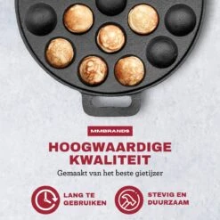 MM Brands Poffertjespan - Poffertjesmaker - Inductie / Oven / BBQ - Inclusief Handvat, Borstel En Vorken -Merkloos Winkel 1200x1200 1180