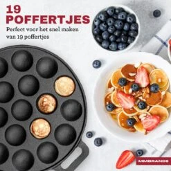 MM Brands Poffertjespan - Poffertjesmaker - Inductie / Oven / BBQ - Inclusief Handvat, Borstel En Vorken -Merkloos Winkel 1200x1200 1181