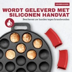 MM Brands Poffertjespan - Poffertjesmaker - Inductie / Oven / BBQ - Inclusief Handvat, Borstel En Vorken -Merkloos Winkel 1200x1200 1183