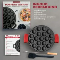 MM Brands Poffertjespan - Poffertjesmaker - Inductie / Oven / BBQ - Inclusief Handvat, Borstel En Vorken -Merkloos Winkel 1200x1200 1184