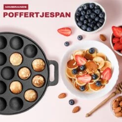 MM Brands Poffertjespan - Poffertjesmaker - Inductie / Oven / BBQ - Inclusief Handvat, Borstel En Vorken -Merkloos Winkel 1200x1200 1185