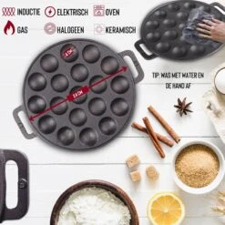 Rednas Poffertjespan Pakket - Incl. Luxe Giftbox - Incl.Bakkwast/Vork/Doseerfles - RVS/Gietijzer -Merkloos Winkel 1200x1200 1204