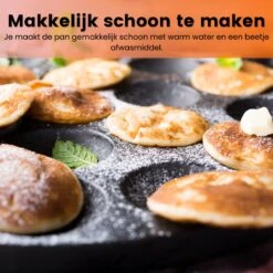 Kicinn Poffertjespan - Poffertjesmaker - Poffertjespan Inductie - Ø 24 Cm - 19 Poffertjes - Inclusief Handvaten -Merkloos Winkel 1200x1200 1215